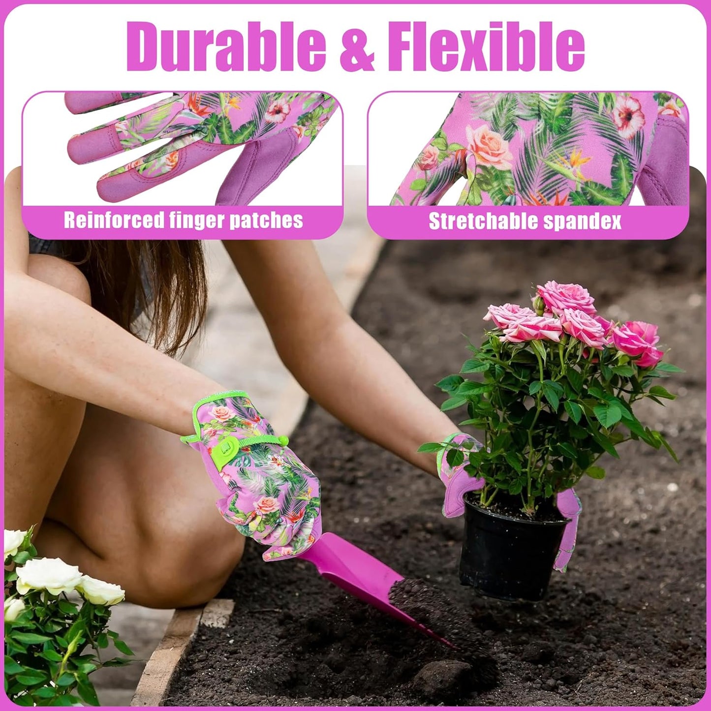 HANDLANDY Women Safety Work Gloves Utility Touch Screen Working Grip Glove for Yardwork Gardening Breathable Mechanic Gloves