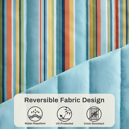 12 FT Double Quilted Fabric Hammock with Spreader Bars and Pillow 450 LBS Weight Capacity 2 Person Hammock for Outdoor Patio Backyard Poolside