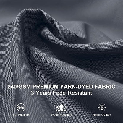 PURPLE LEAF 12 Feet Double Top Deluxe Square Patio Umbrella Offset Hanging Umbrella Cantilever Outdoor Market Garden Umbrella, Grey