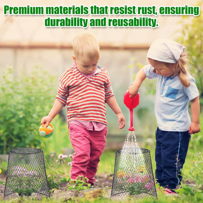 Chicken Wire Cloche Plant Covers - 20 Pack Garden Plant Cloche Metal Heavy Duty Plant Protectors from Animals for Keeping Bunnies Chicken Squirrels Birds Other Out (Black)