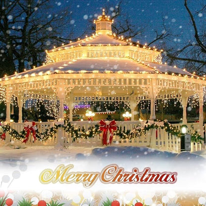 Fairy Lights Outdoor String Lights 33ft 100 LED with Memory Modes Controller, Extendable Christmas Lights Decorations for Wedding, Ramadan, Christmas, Valentine, Patio, Indoor and Outdoor (Warm White)