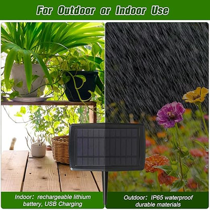 Solar Drip Irrigation System for Garden, Automatic Drip Irrigation Kits,Plants Self Watering Devices for Vacation,Solar/Battery Powered Water Pump for Potted Plants,Raised Beds,Greenhouse (15 Pots)