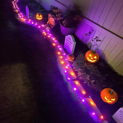 BlcTec Halloween Lights 500 LED 174FT Halloween String Lights with 8 Modes, UL Certified, Connectable, Waterproof, Timer for Indoor Potdoor Yard, Porch, Trees, Haunted House Decorations, Orange Purple