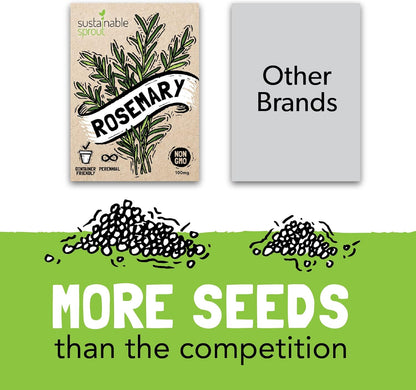 Culinary Herb Seeds Variety Pack: 10 Spice Herbs, Hydroponic Garden Indoors, Heirloom Planting Basil, Parsley, Sage, Thyme, Rosemary, Cilantro, Chives Dill Oregano, Summer Savory by Sustainable Sprout