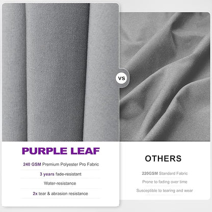 PURPLE LEAF 9' X 12' Swivel Outdoor Patio Aluminum Umbrella with Base Left-right Tilting Cantilever Offset Umbrella with UV Resistant Heavy Duty Fabric for Deck Pool Patio Backyard, Pebble Grey