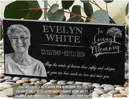 in Loving Memory Photo Tree of Life Personalized Granite Memorial Stone Sympathy Remembrance of Dad Mom Child
