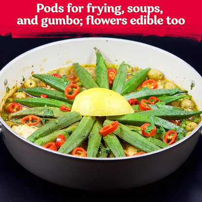 KVITER 125 Clemson Spineless 80 Okra Seeds for Planting (Abelmoschus esculentus) – Heirloom & Organic Okra, Spineless Pods, Heavy Yields – Vegetable Seeds to Plant in Outdoor Garden