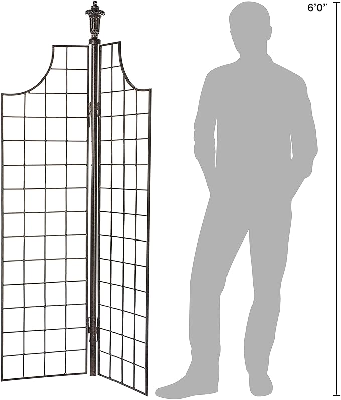 H Potter Metal Garden Screen Trellis for Climbing Plants for Privacy Garden Flowers Vines Roses Clematis