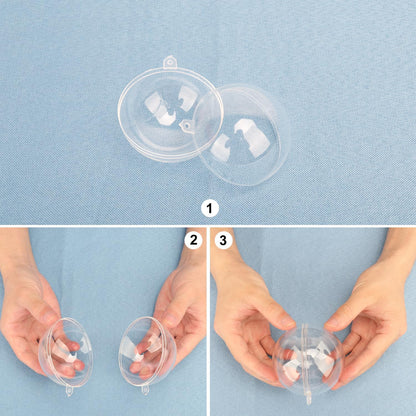 120 Pcs 3.15 Inch Clear Acrylic Fillable Balls, Christmas DIY Fillable Ornaments Balls, Acrylic Ornaments Ball for Christmas, Holidays, Weddings, Parties, and Home Decor