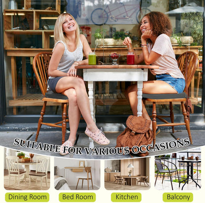 Chair Cushions for Dining Chairs, Indoor Chair Cushions with Ties，Waterproof Chair Pads Set of 6, Dark Grey, 17x16x2.5 Inch