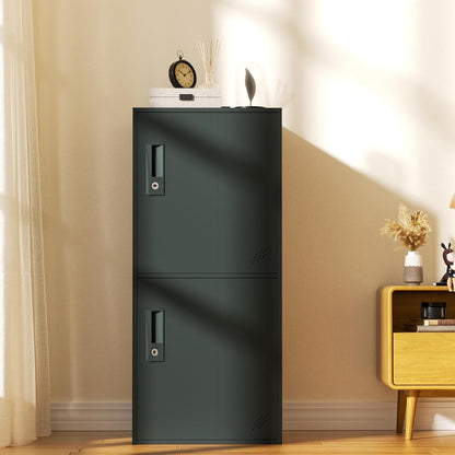 3 Door Vertical Stackable Storage Cabinet with Lock,Anti-Failing Device, Metal Lcoker,Organizer for Office, Home, Gym, School,Employee,Kids. (Black)