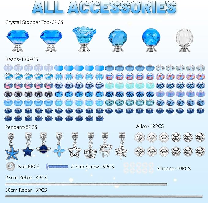 158 Pcs DIY Fairy Wand Garden Stakes Kit,Multiple Color Scheme European Beads Crystal Diamond Tops and 12 or 10 Inch Threaded Rods,Stainless Steel Stakes with Diamond Toppe (Sun)