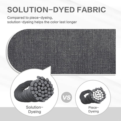 Aoodor 19" x 19" x 5" Tufted Outdoor Chair Cushions, Water Resistant & Fade Resistant Polyester Dining Chair Pads with 2 Straps for Patio Furniture, Set of 4