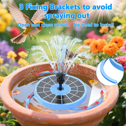 AISITIN 3.5W Solar Fountain Pump for Bird Bath Upgraded 2025, Floating Solar Water Fountain Kit with 8 Nozzles & 3 Integrated Bracket for Garden, Pond, Pool, Water Feature and Outdoor (Blue)