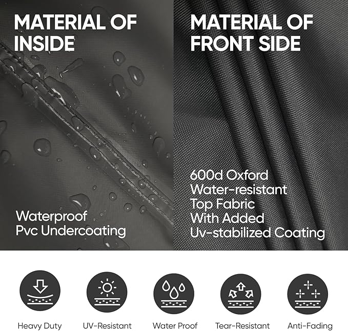 Loriano 600D Oxford Fabric Heavy Duty Patio Furniture Sofa Covers, 100% Waterproof Outdoor Furniture Covers for 3-seater Sofa 83"W x 40"D x 30"H, Lawn Patio Furniture Covers with Air Vent and Handle