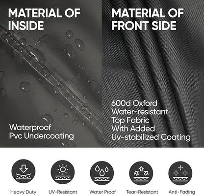 loriano 2-Seater Patio Sofa Covers, 600D Oxford Fabric Heavy Duty, 100% Waterproof Outdoor Loveseat Lawn Patio Furniture Covers, Premium PVC Coating for Sun Fade Resistance 60" W x 40" D x 33" H