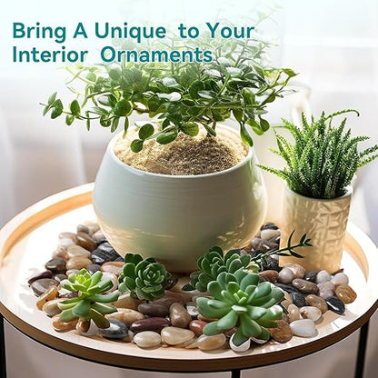 10 lbs River Rocks, 1-1/2 inch Plant Rocks for Pots Indoor, Decorative Garden Rocks Outdoor Landscaping, Polished Natural Stone for Walkways, Yard, Vases, Crafts