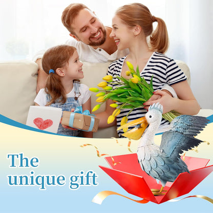 Metal Pelican Garden Statue Outdoor Decor, Metal Yard Art Decoration Coastal Bird Garden Decor Lawn Ornament for Porch Patio