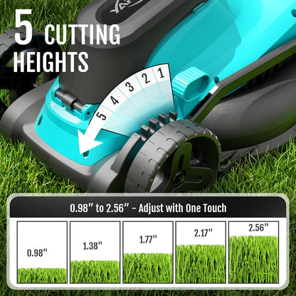(2025 Model) YARDCARE 36V Brushless Cordless Lawn Mower with 2X4.0Ah Batteries, LED Display Screen, Electric Lawnmower with 5-Position Height Adjustment, 8 Gallon Grass Bag, Charger