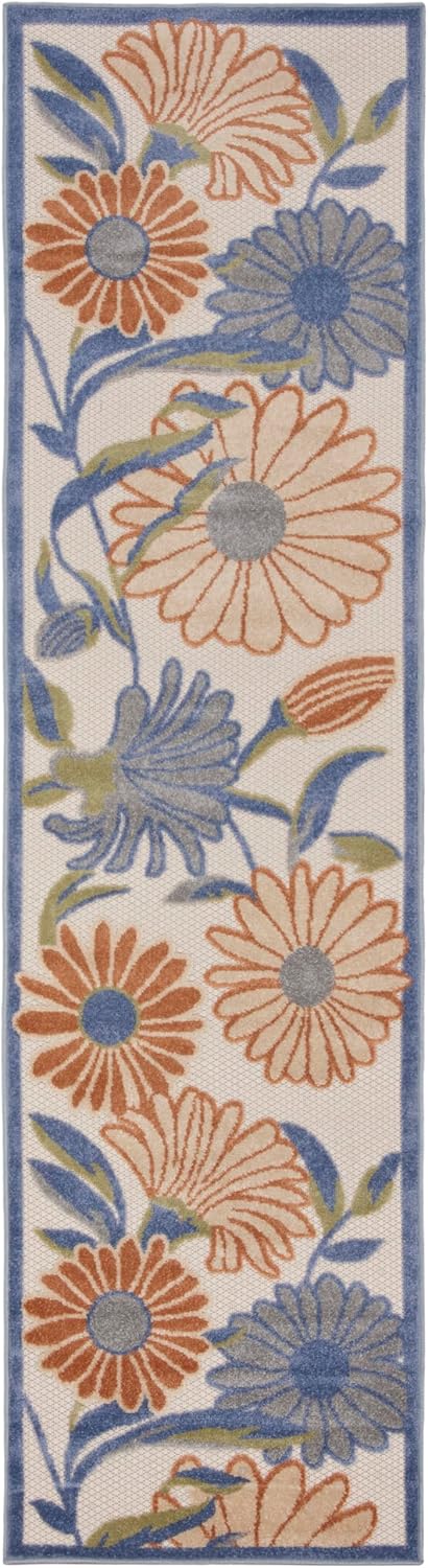 Nourison Home Aloha Beige Multicolor 2'3" x 8' Area Rug - Easy Cleaning, Non Shedding, Bed Room, Living Room, Dining Room, Kitchen (8' Runner)