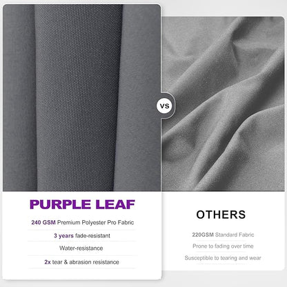 PURPLE LEAF 8' X 10' Left-right Tilting Outdoor Patio Umbrella Swivel Offset Cantilever Heavy Duty Rectangle Aluminu Umbrella with UV Resistant for Deck Pool Patio Backyard, Graphite Grey