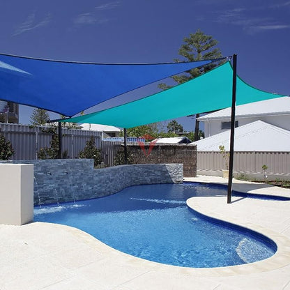 Patio Paradise 8' x 8' Sun Shade Sail Rectangle Canopy Patio Cover Sunlight Block Awning Heavy Duty Commercial Grade for Backyard Lawn Garden Outdoor Activities, Turquoise