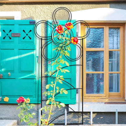 Arifaro Metal Garden Trellis 56″High (Pack of 4) Plant Trellis for Climbing Plants, Outdoor/Indoor Sturdy Plant Trellis for Climbing Vines, Flowers & Garden Plants (Floral)