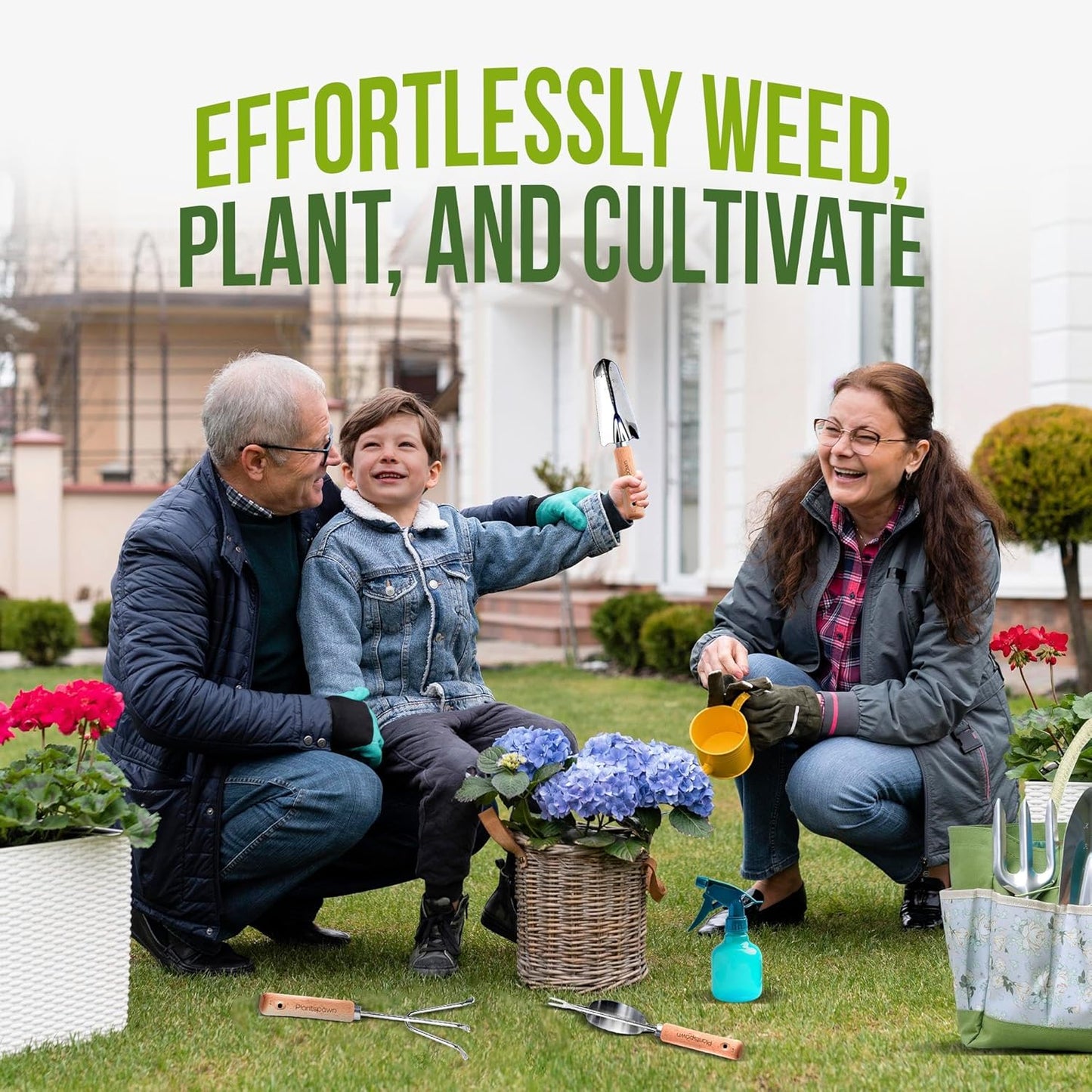 24-Piece Gardening Tools Set with Bag – Heavy-Duty Rust-Proof Hand Tools with Wooden Handles Including 15 Plant Tags – Ideal Gift for Women, Men, Mom, Dad & Gardeners