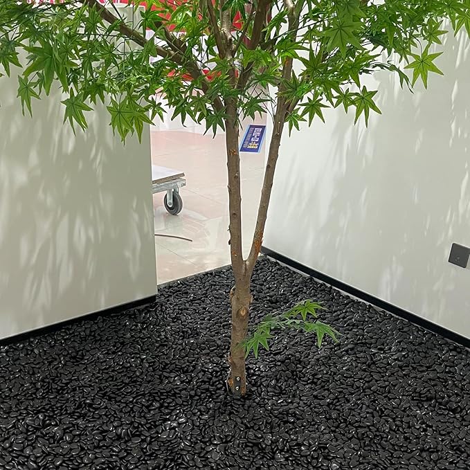 40 Pounds Black Natural River Pebbles – 2-3 Inch Decorative Black Ornamental River Pebbles for Garden Landscaping, Home Décor, Outdoor Paving, Fountain Decoration