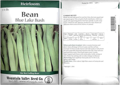 Blue Lake Bush Bean 274 Seeds - 4 Oz - Non-GMO, Heirloom, Open Pollinated - Vegetable Garden Seeds - Green String Beans