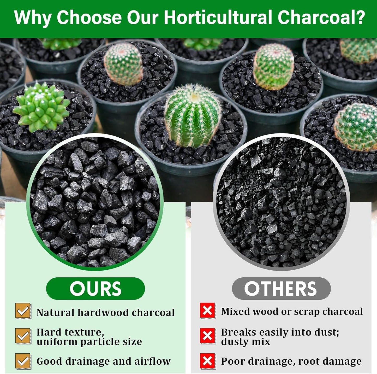 Legigo 10QT All Natural Horticultural Charcoal- Activated Hardwood Plant Charcoal for Soil Amendment, Conditioning Bonsai Soil, Succulent, Terrarium Supplies, Indoor Plant Potting Soil