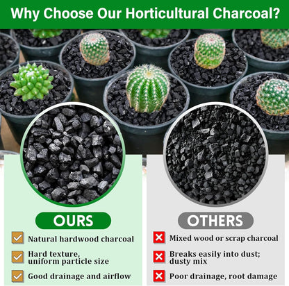 Legigo 10QT All Natural Horticultural Charcoal- Activated Hardwood Plant Charcoal for Soil Amendment, Conditioning Bonsai Soil, Succulent, Terrarium Supplies, Indoor Plant Potting Soil