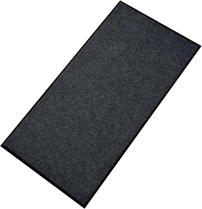 fani Heavy Duty Large Outdoor Indoor Entrance Black Doormat Waterproof Low Profile Entrance Rug Front Door Mat Patio Anti-Skid Rubber Back, 35x72 inch (Gray)