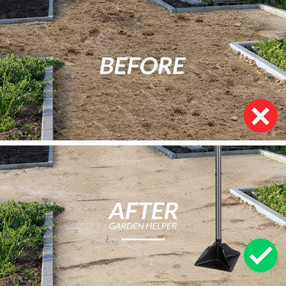 Walensee Steel Tamper with 48 inch Handle 8"x8" Garden Rubber Grip for Laborsaving All-Steel Heavy Duty Ideal Tool Leveling Ground Installing pavers and Repairing Blacktop