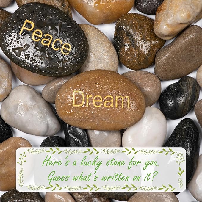 20lbs Mix Natural River Rocks, High-Polished Pebbles for Plants Garden, 1-2 inch Decorative Mix Stones, Ideal for Fish Tank, Vases, Crafting, Home Decor and Garden Landscaping Rocks,Mix