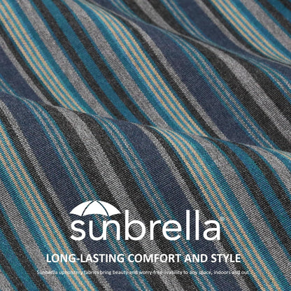 Sunbrella Square Corner Seat Cushions, 19" x 19" x 3", Set of 4, Indoor Outdoor Water Repellent Universal Chair Pads with Ties for Patio Furniture, Garden Dining Chairs, Troupe Dock