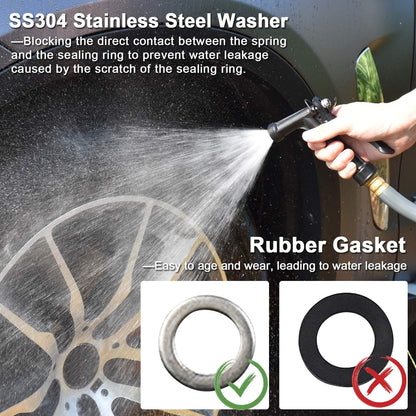 Hose Nozzle 4 Pack, Full Size Pistol Grip Water Nozzle Sprayer with Threaded Front, High Pressure Nozzle, Adjustable Spray Water Flow for Watering Plants, Showering Pet, Washing Car, Cleaning