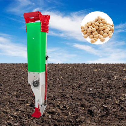 Manual Standing Seeder,Adjustable Handheld Seeding Machine,Garden Fertilizer Spreader for Soy Peanut Corn Cotton Soybean(1 Nozzles)