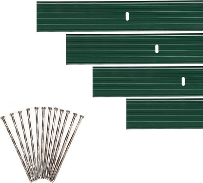 Dreamscape YardEdge Aluminum Landscape Edging - 12 Strips, 6ft Each (72ft Total), Green Duraflex Paint - Professional Quality Landscaping Border, Metal Divider for Lawn, Garden, Flowerbed