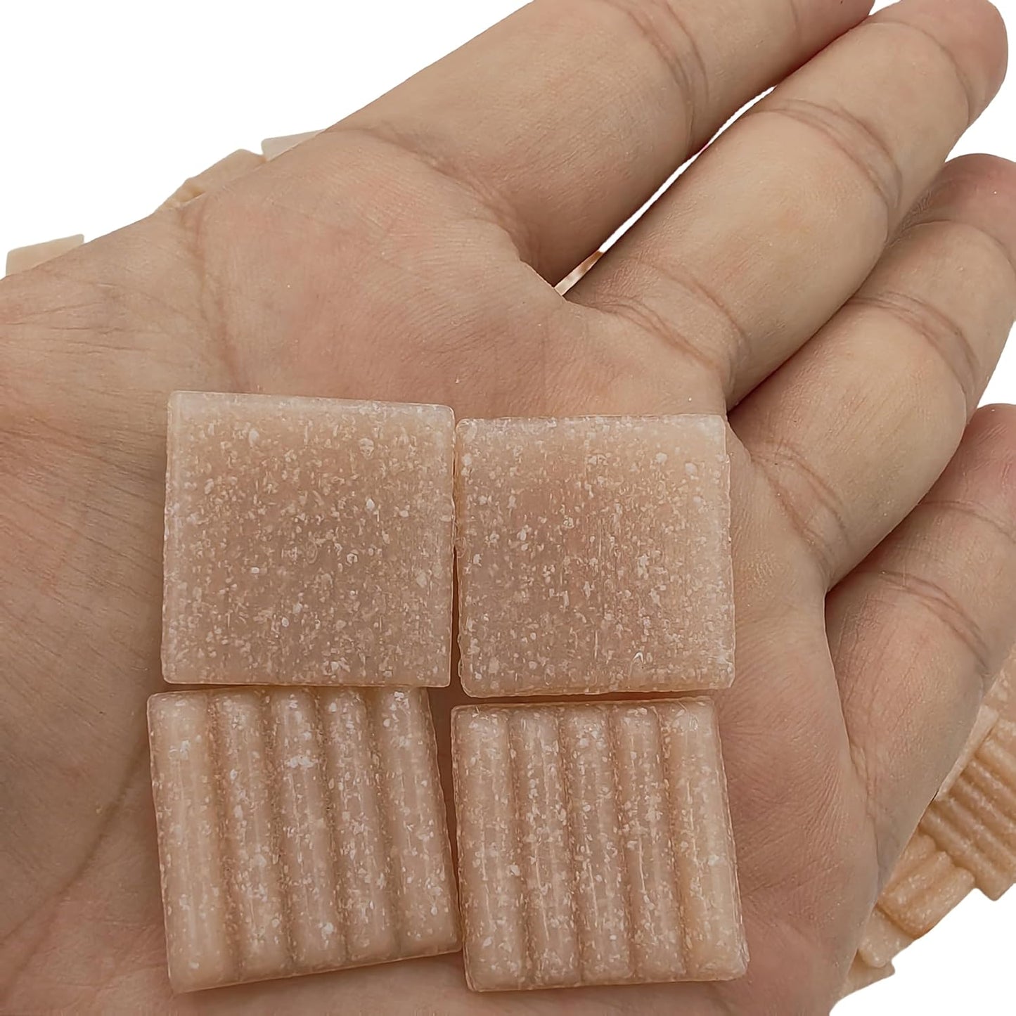 3/4 inch Quartz Glass Mosaic Tiles for Crafts, 1.1 LB, Square Mosaic Pieces for DIY Picture, Home Mosaic Decoration (Fleshcolor)