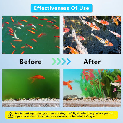 18W Aquarium UV Light for 100-1000 Gallon, UV Pond Water Clarifier for Koi Pond, Swimming Pool, Spa, Large Fish Tank, Cold Plunge UV Light for Pond Algae Control