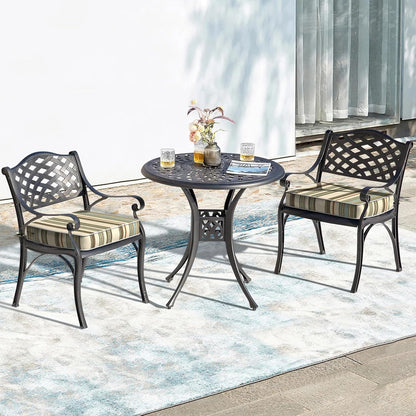 LVTXIII Patio Chair Cushions 22"x22"x3", Water-Repellent Outdoor Seat Cushions for Patio Furniture, Square Chair Pads with Ties for Home Garden Decoration, Set of 2, Stripe Onyx