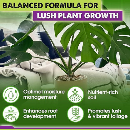 DUSPRO Recycle Tropical Potting Mix Pre-Mixed 5in1 with Pine Bark, Coco Coir, Perlite, Worm Casting & Pumice Ideal Aroid Mix Soil for Monstera, Pothos, Philodendron, Other Indoor HousePlants 8QRT