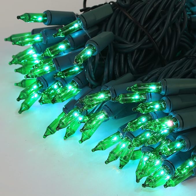 3 Sets Christmas Lights, 150 Count 33 FT Each Mini String Lights, Green Wire Fairy Lights, 120V UL Certified Connectable St Patricks Day Light for Holiday Winter Patio Party Outdoor Decoration, Green