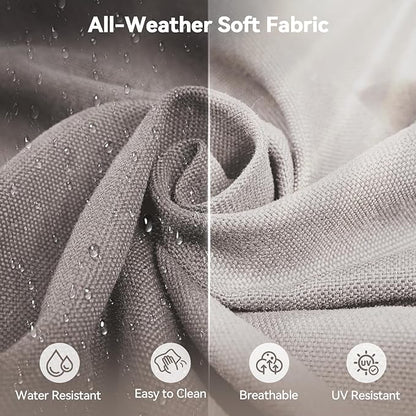 Luxury 6" Outdoor Cushions for Patio Furniture, 24x24x6" Thick Seat Cushion Set of 10, Fade Resistant Couch Chair Replacement Cushions High Density Deep Wicker Chair Cushion w/ Removable Cover, Beige