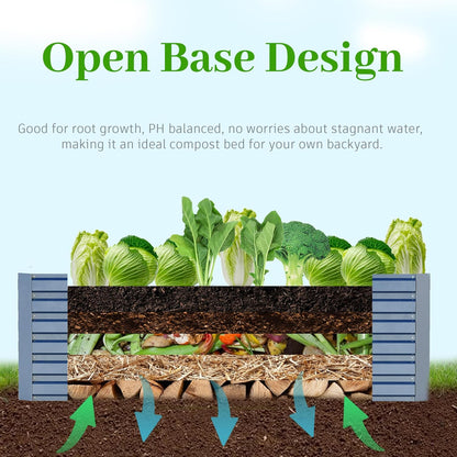 8x4x2 ft Outdoor Raised Garden Bed, Large Metal Planter Raised Beds, Planters for Outdoor Plants for Vegetables, Flowers, Herbs, Fruits, and Succulents.(2 Pcs,Blue)