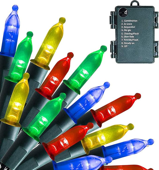 Dazzle Bright Battery Operated 50 LED Mini String Lights (Multi-Colored, 1 Pack)