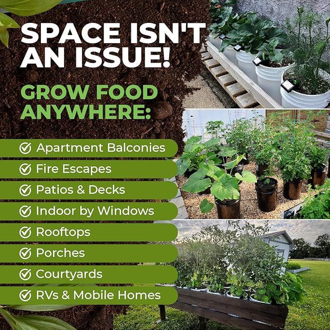 Garden Kit (10PK) self-watering sub-irrigated planter insert. Turn any bucket into a self-watering Container Garden. Create an indoor or outdoor, space saving and portable garden in minutes.