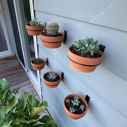 Shallow Terracotta Pots 5 inch, Pack of 6 Clay Pots for Plants with Drainage Holes and Saucers, Mini Nursery Plant Pots for Seed, Succulents, Cactus, Indoor,Outdoor