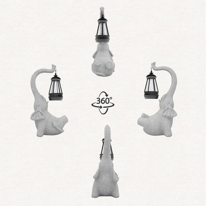 Garden Decoration, Figurine, Lawn Statue, Sculpture Ornament, Animal Figurine - Cat Resin Statue with Lantern (Face Upward-D)